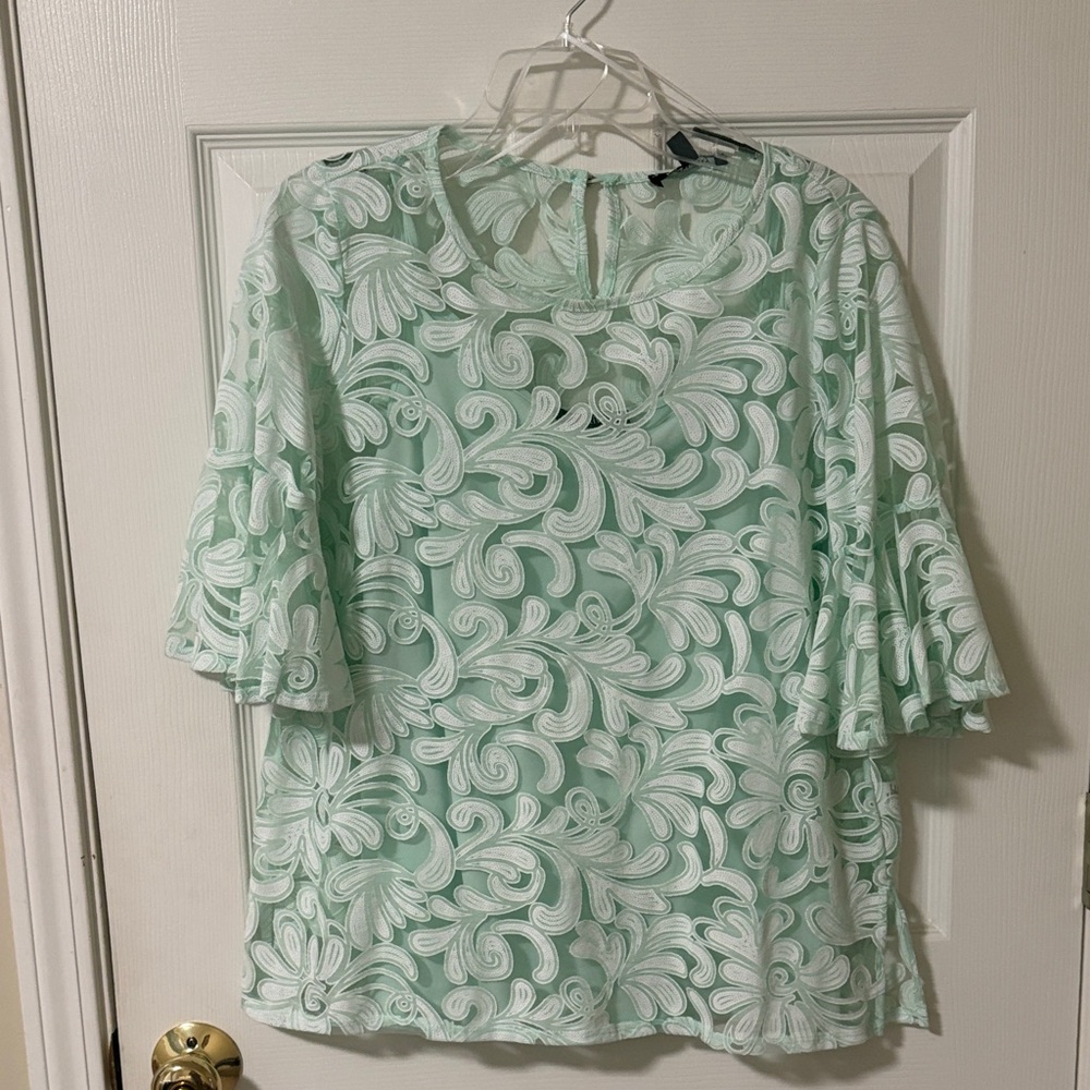 Mint Green Lace Women Top